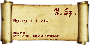 Nyiry Szilvia névjegykártya